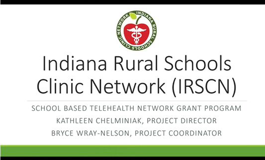 webinar screenshot for a presentation on the Indiana Rural Schools Clinic Network
