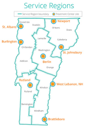 Vermont Hub & Spoke Care Alliance map