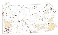 Selected Rural Healthcare Facilities in Pennsylvania