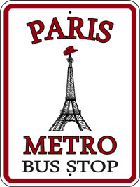Paris Metro bus stop sign