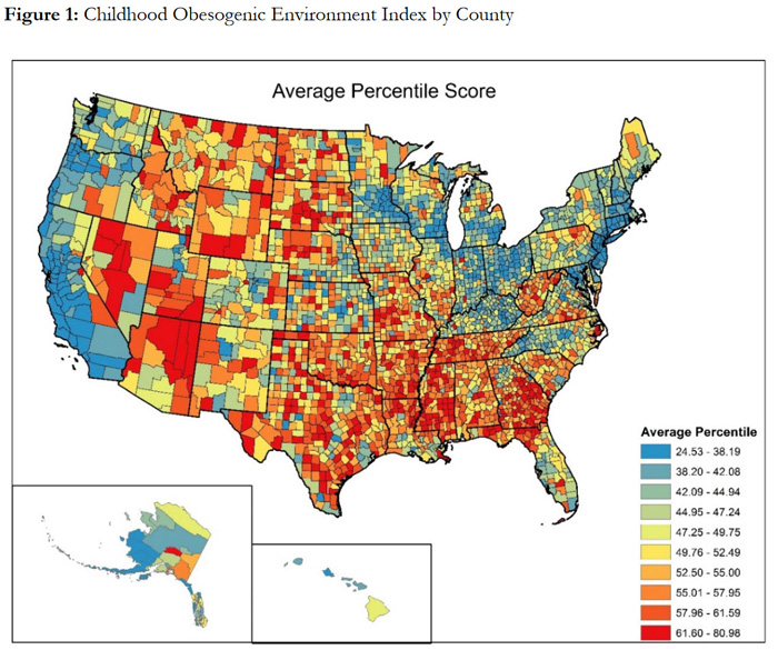 Childhood Obesogenic Environment Index by County