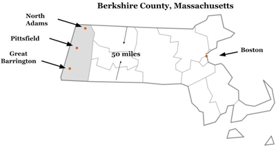 Berkshire County, Massachusetts, map.