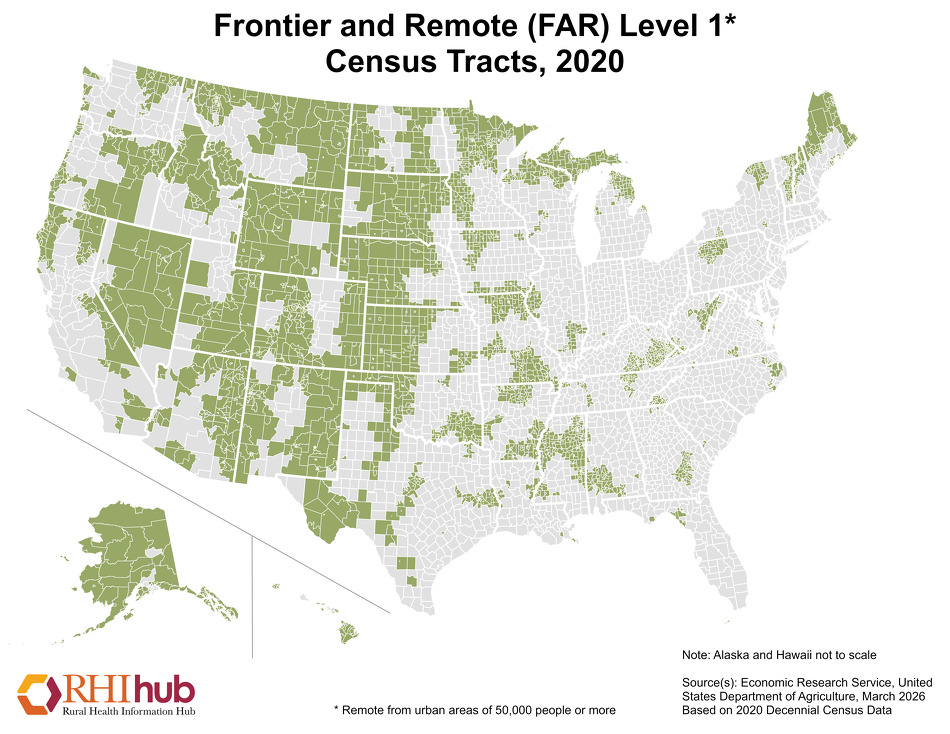 Frontier Vs Rural RHIhub Maps on Rural Demographics