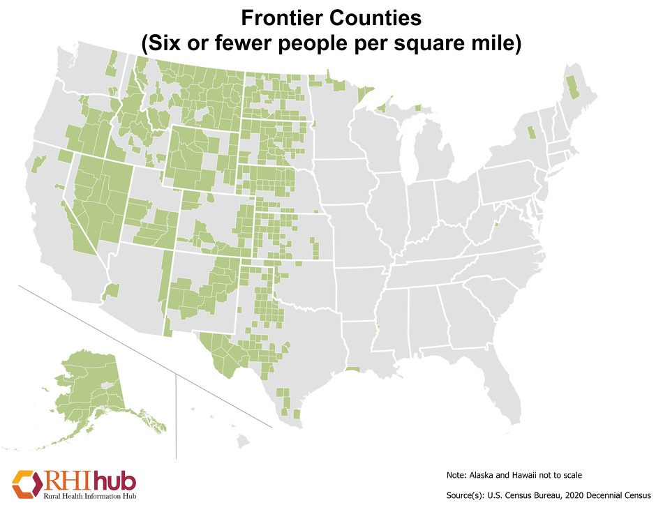 Frontier Vs Rural RHIhub Maps on Rural Demographics