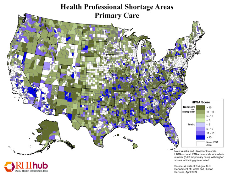 Health Professional Shortage Areas: Primary Care