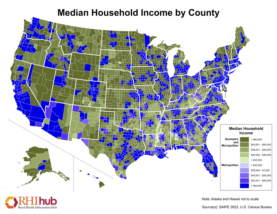 RHIhub Maps on Rural Demographics