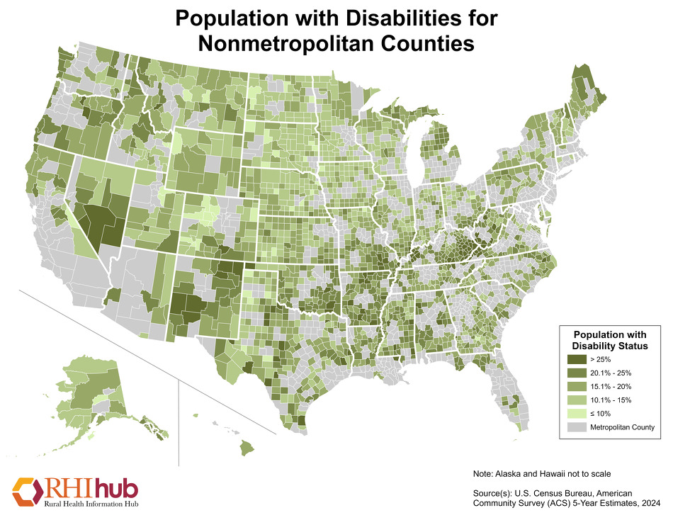 RHIhub Maps on Rural Health Status