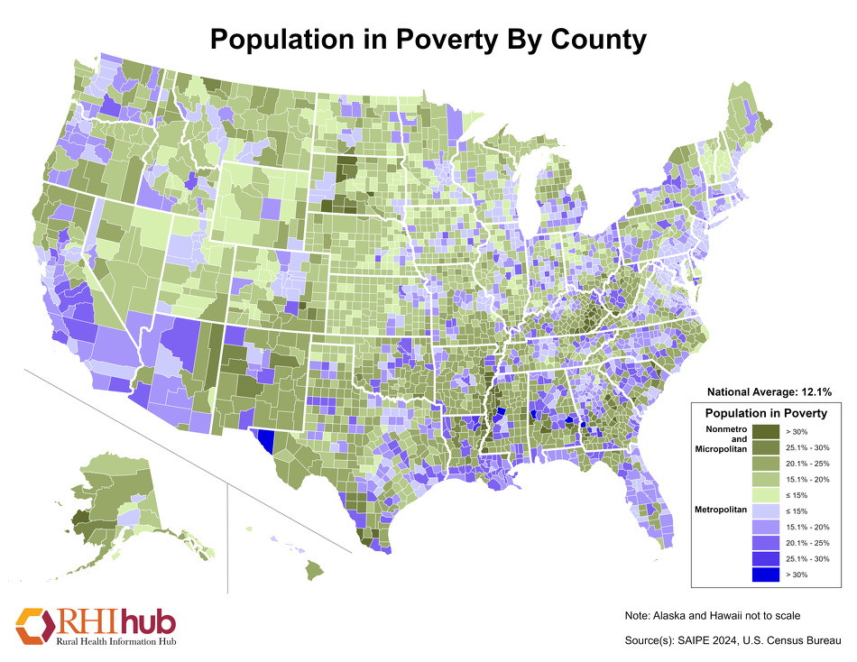 RHIhub Maps on Rural Demographics