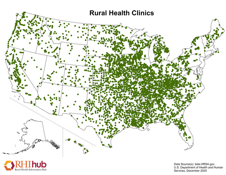 Map of Rural Health Clinics