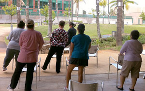 Kūlana Hawai'i participants exercise as a group