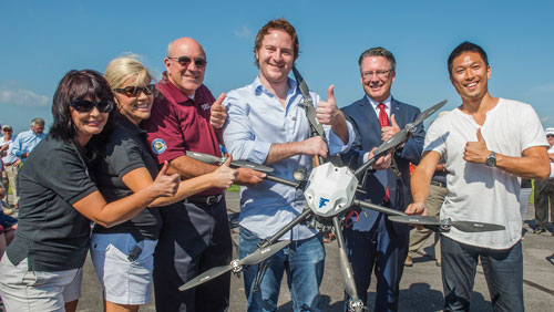 RAM – Wise Health Expedition team pose with the drone