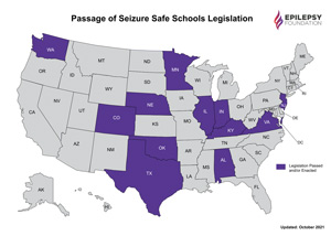 States enacting Seizure Safe Schools legislation.