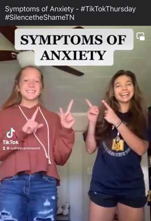 Example of a TikTok video on anxiety