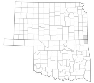 Map highlighting Ottawa County, OK and Cherokee County, KS.