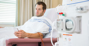 patient at dialysis center