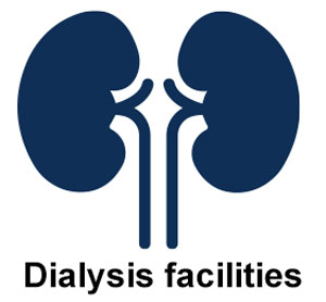 kidney icon labeled Dialysis facilities