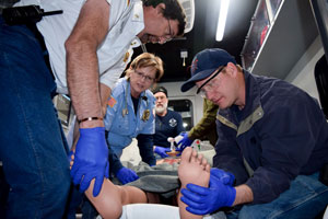 Photo of EMS professionals at a Simulation in Motion - Nebraska training.