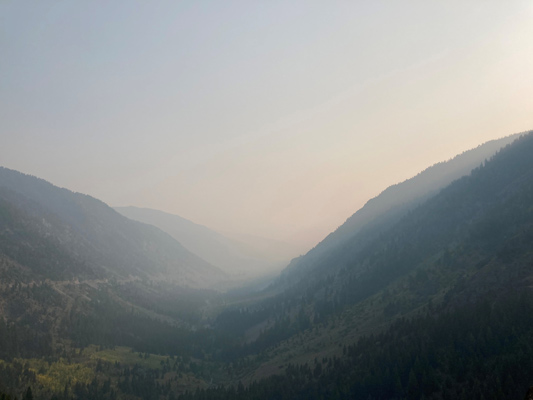 photo of wildfire smoke in Idaho's Wood River Valley