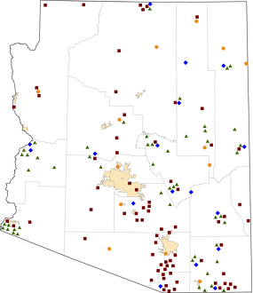 Arizona Rural Healthcare Facilities map