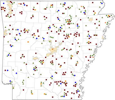 Arkansas Rural Healthcare Facilities map