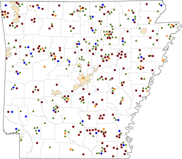Arkansas Rural Healthcare Facilities map