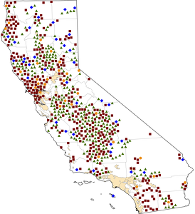 California Rural Healthcare Facilities map