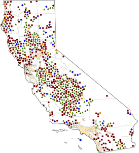 California Rural Healthcare Facilities map
