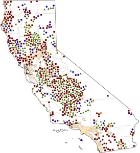 California Rural Healthcare Facilities map