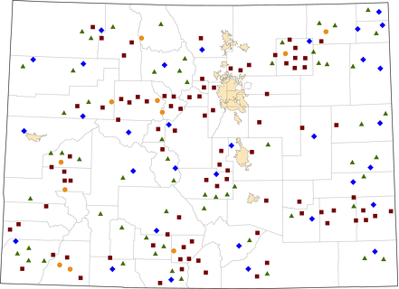 Colorado Rural Healthcare Facilities map