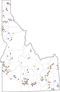 Idaho Rural Healthcare Facilities map