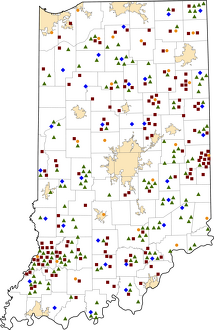Indiana Rural Healthcare Facilities map