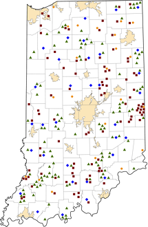 Indiana Rural Healthcare Facilities map