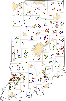 Indiana Rural Healthcare Facilities map