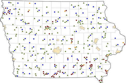 Iowa Rural Healthcare Facilities map