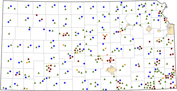 Kansas Rural Healthcare Facilities map