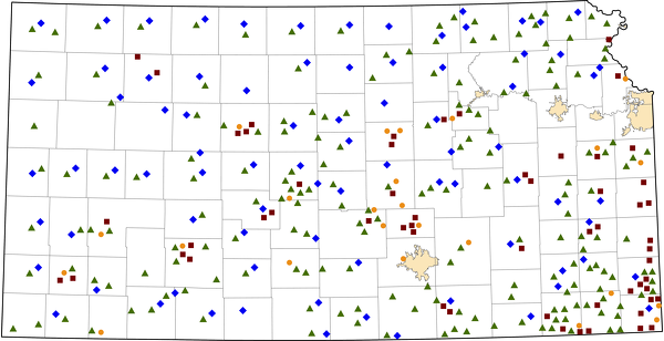 Kansas Rural Healthcare Facilities map