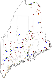 Maine Rural Healthcare Facilities map