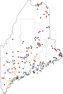 Maine Rural Healthcare Facilities map