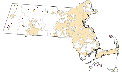 Massachusetts Rural Healthcare Facilities map