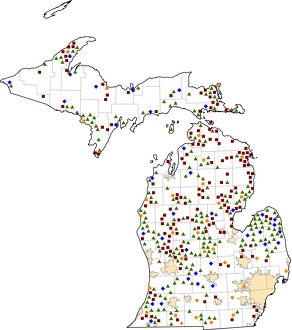 Michigan Rural Healthcare Facilities map