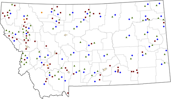 Montana Rural Healthcare Facilities map
