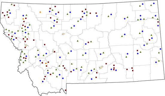 Montana Rural Healthcare Facilities map