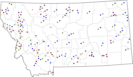 Montana Rural Healthcare Facilities map