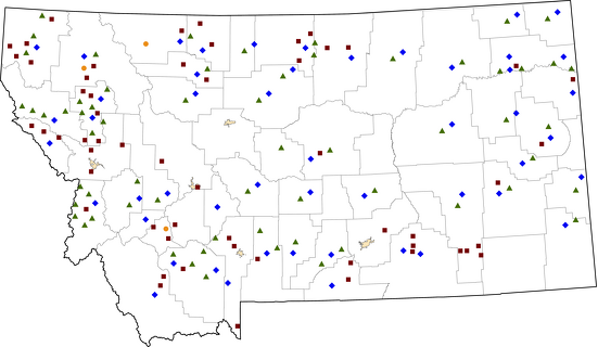Montana Rural Healthcare Facilities map
