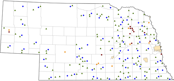 Nebraska Rural Healthcare Facilities map