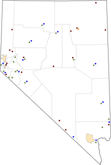 Nevada Rural Healthcare Facilities map