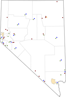 Nevada Rural Healthcare Facilities map