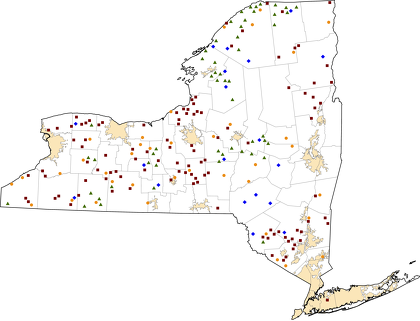 New York Rural Healthcare Facilities map