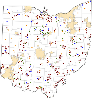 Ohio Rural Healthcare Facilities map