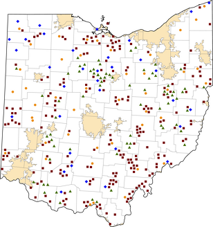 Ohio Rural Healthcare Facilities map